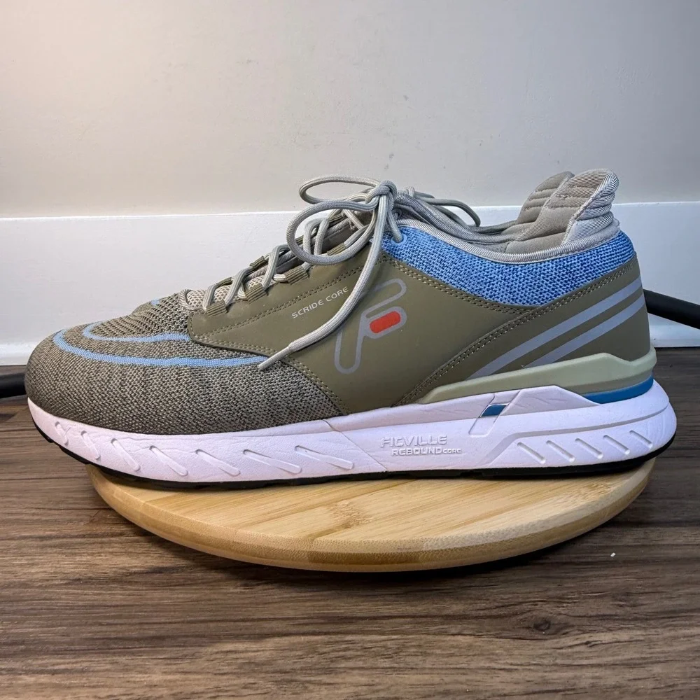 FitVille Marca Stride Core Mens 15 Wide Green Grey Blue ReboundCore Walking Shoe